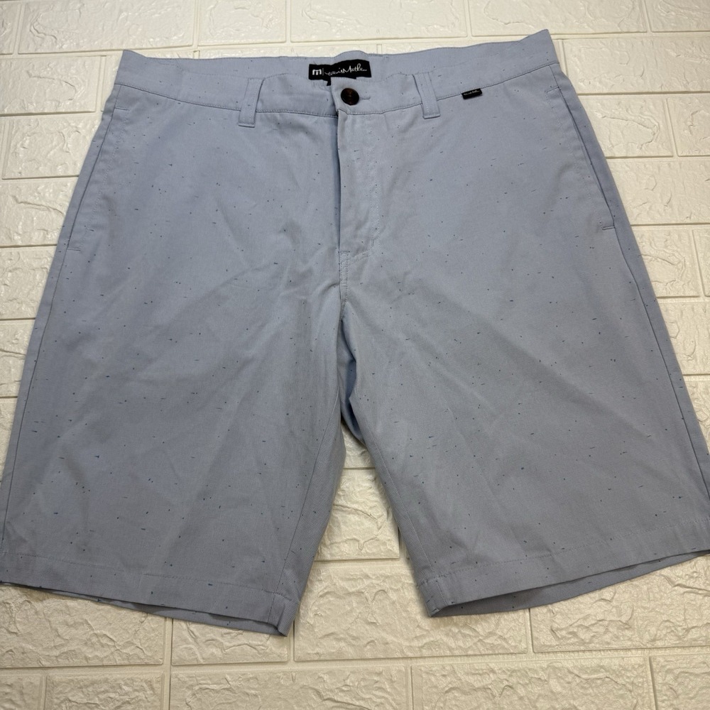 Travis Mathew Beck Men Performance Shorts Light Blue Stretch Golf Size 36